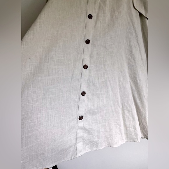 TORRID Size 4X Linen Blend MIdi Cream Button-Front Skirt - Picture 6 of 14